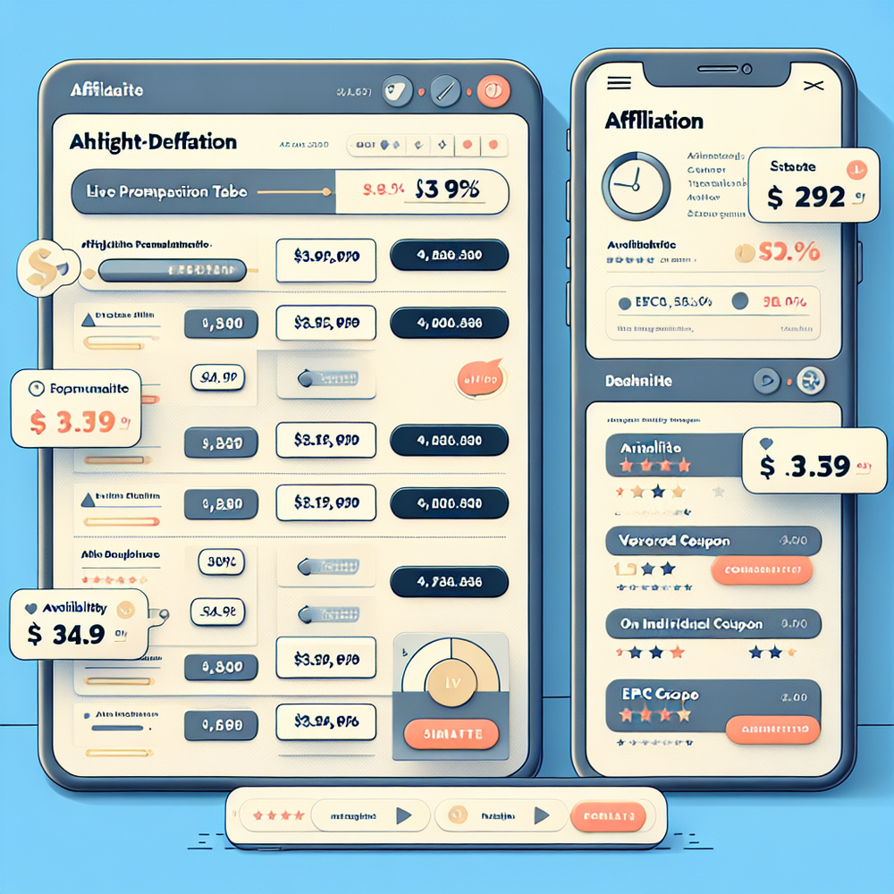 UI mockup of comparison table elements that drive clicks and conversions.