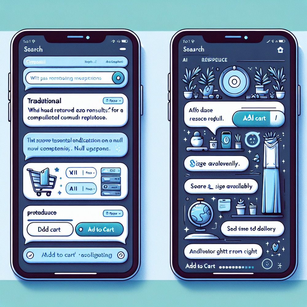 Traditional search vs AI chat on Shopify with cart-ready results