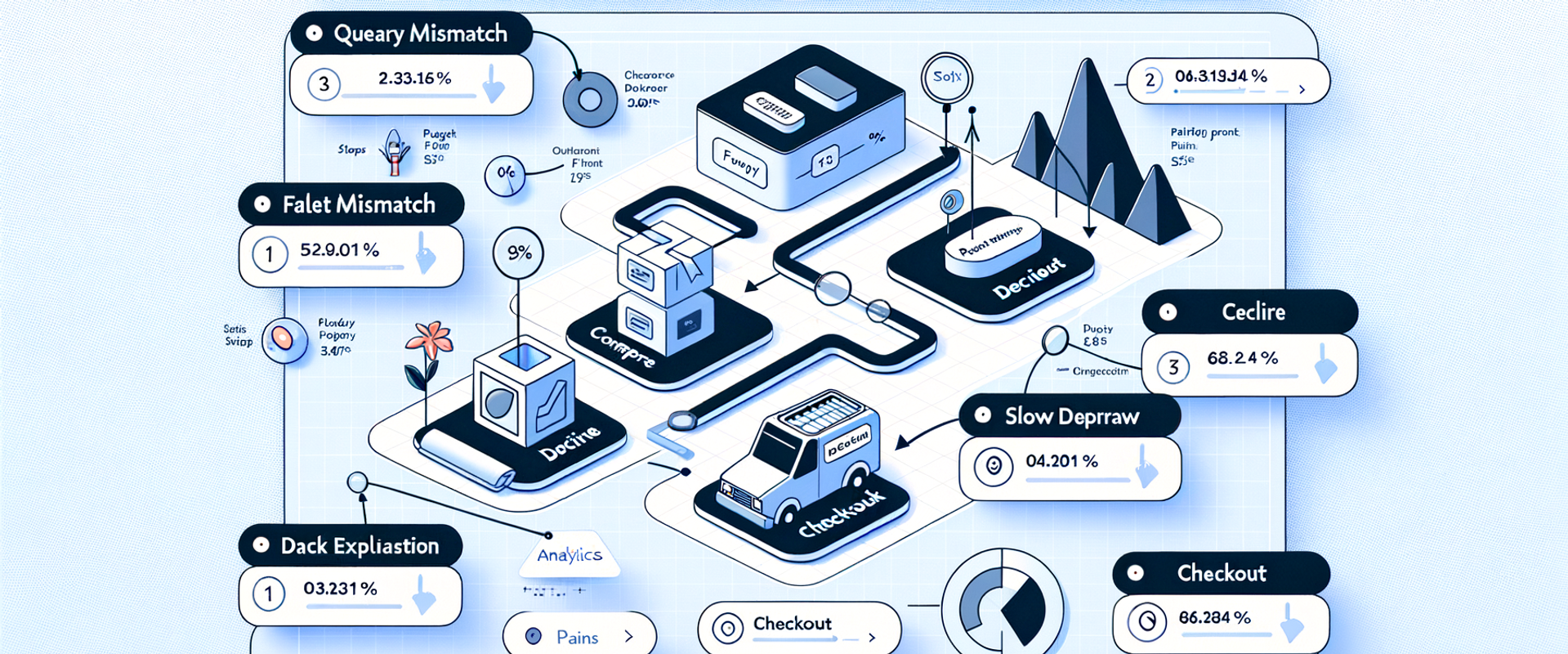 Customer journey map highlighting drop-offs caused by filters, latency, and weak explanations.