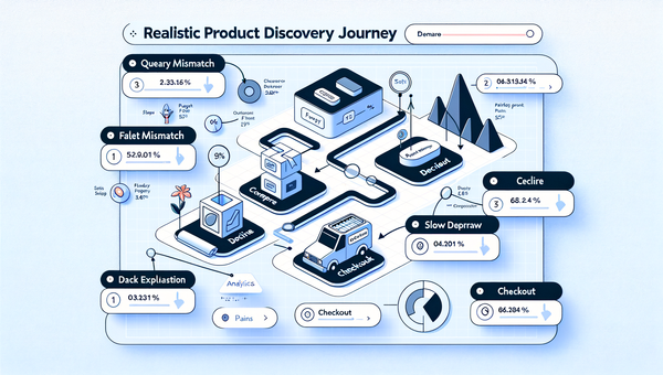 Customer journey map highlighting drop-offs caused by filters, latency, and weak explanations.