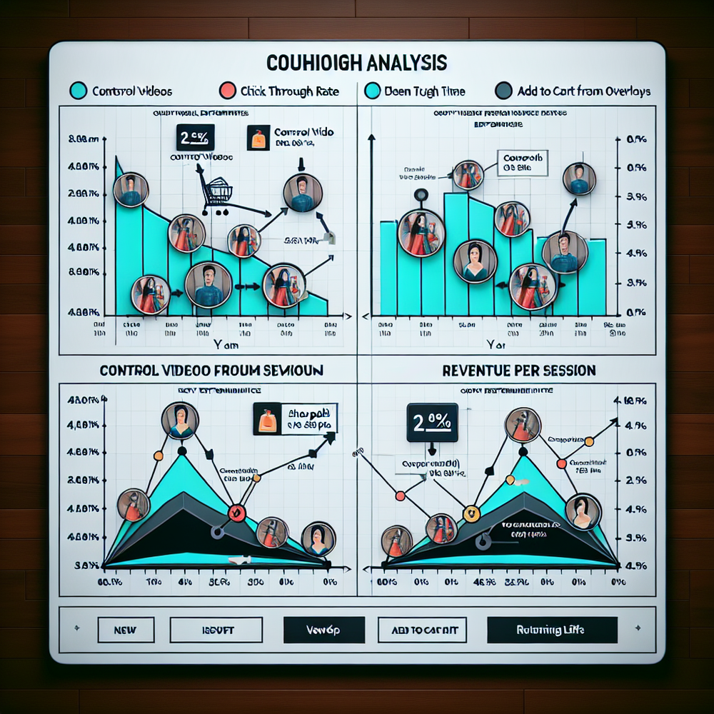 Cohort analysis visualization showing KPI lifts from shoppable video discovery.