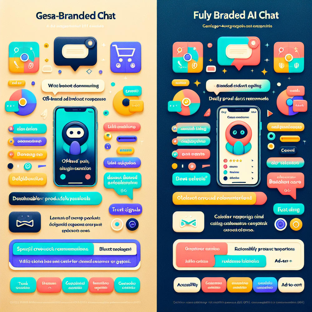 Side-by-side: generic chatbot vs fully branded white-label AI chat