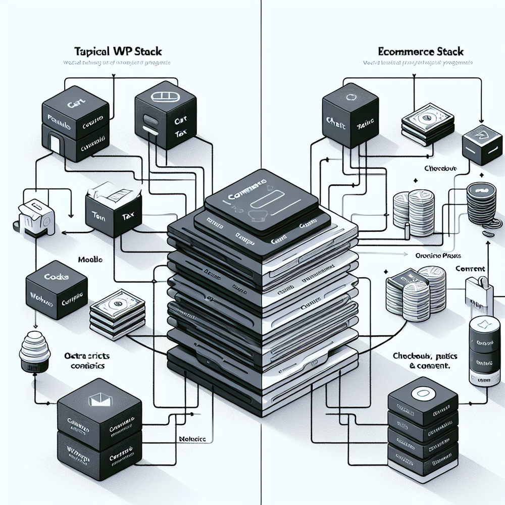 Diagram contrasting a multi-plugin checkout stack versus a unified Brambles.ai plugin + Commerce Module architecture.