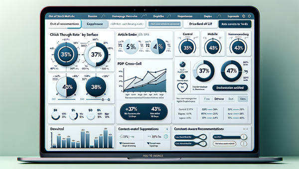 Analytics dashboard visualizing CTR lift from context-aware vs control across surfaces.