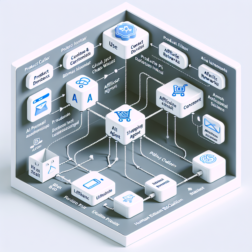 Architecture diagram of AI shopping agent with compliance checkpoints