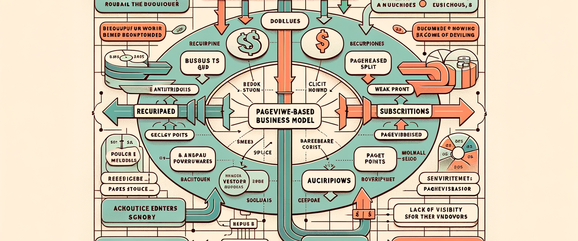 Diagram highlighting failure points in pageview-based revenue splits for publishing teams.