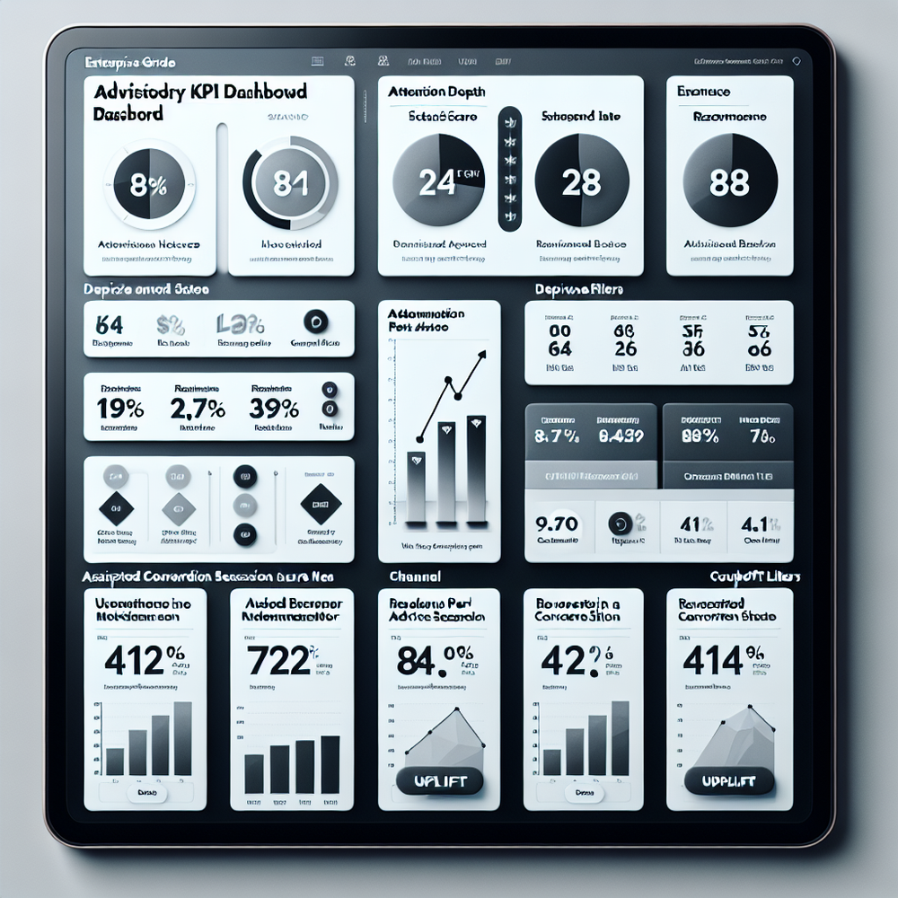 KPI dashboard for advisory performance with ADS, RER, ACS, and RpAS across cohorts.