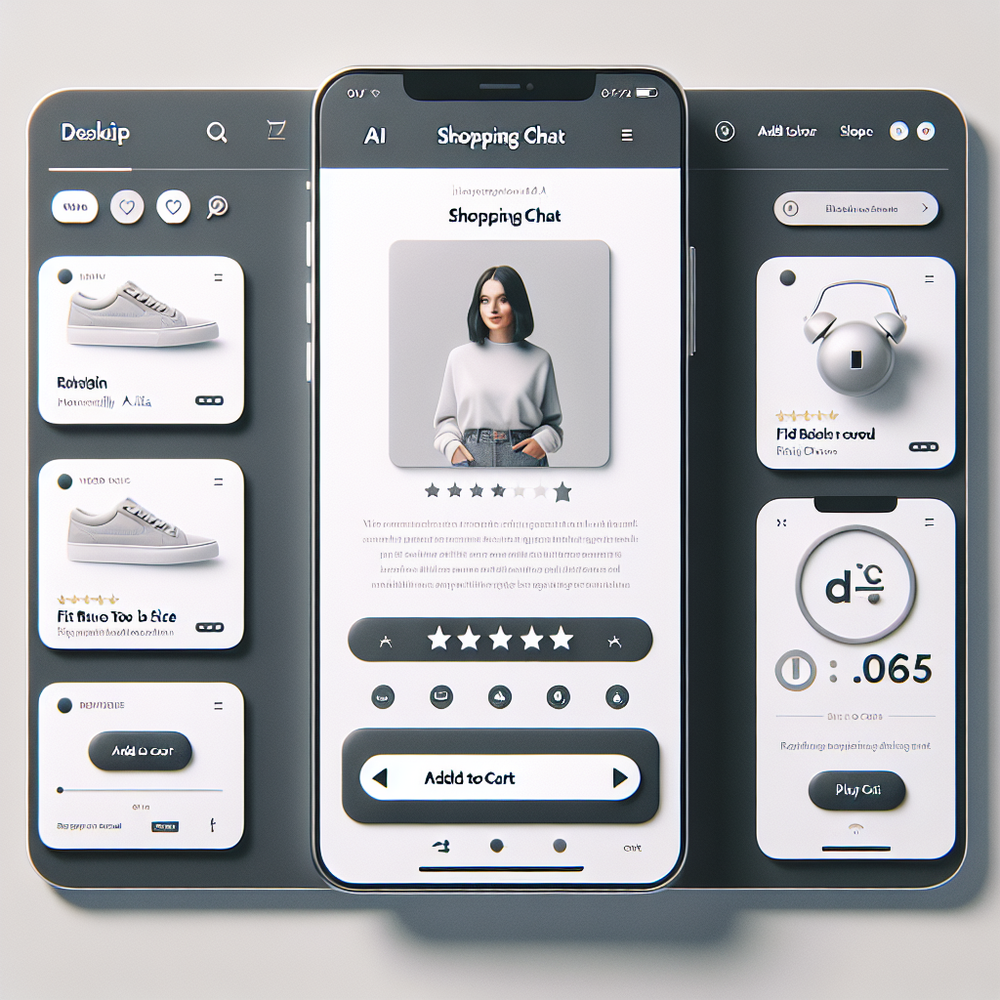 AI shopping chat showing inline video review cards with timestamp highlights and add-to-cart.