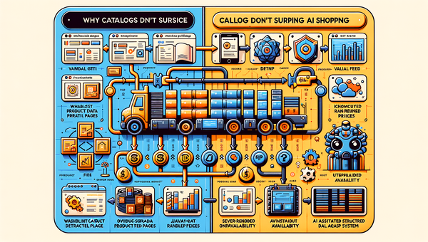 Diagram comparing messy vs. clean product data pipelines for AI shopping visibility.