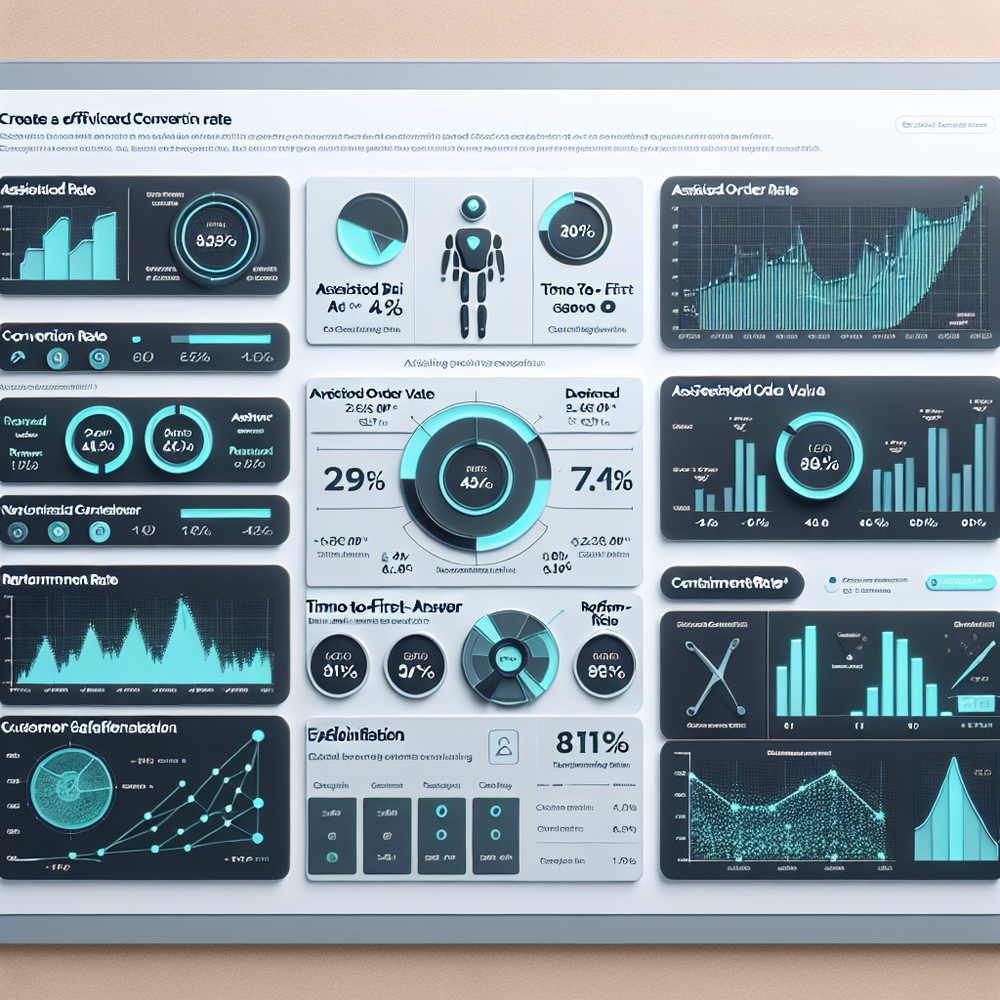 KPI dashboard tracking assisted conversion, AOV, speed, containment, and post-purchase outcomes