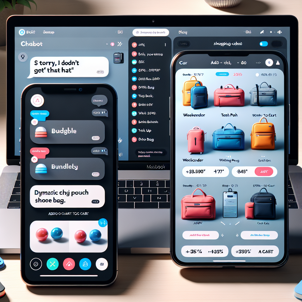 Side-by-side mockup comparing a legacy chatbot to Brambles.ai with visible bundle suggestions and add-to-cart from chat.