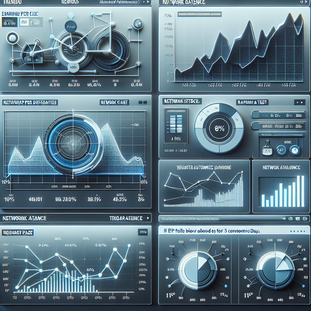 KPI dashboard highlighting EPC, RPM, latency, and auto-pause rules for underperforming networks.