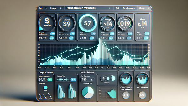 Dashboard showing RPM lift from AI commerce vs display and corresponding CLS improvements.