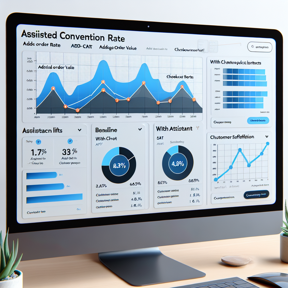 Assistant impact dashboard with conversion and CSAT metrics