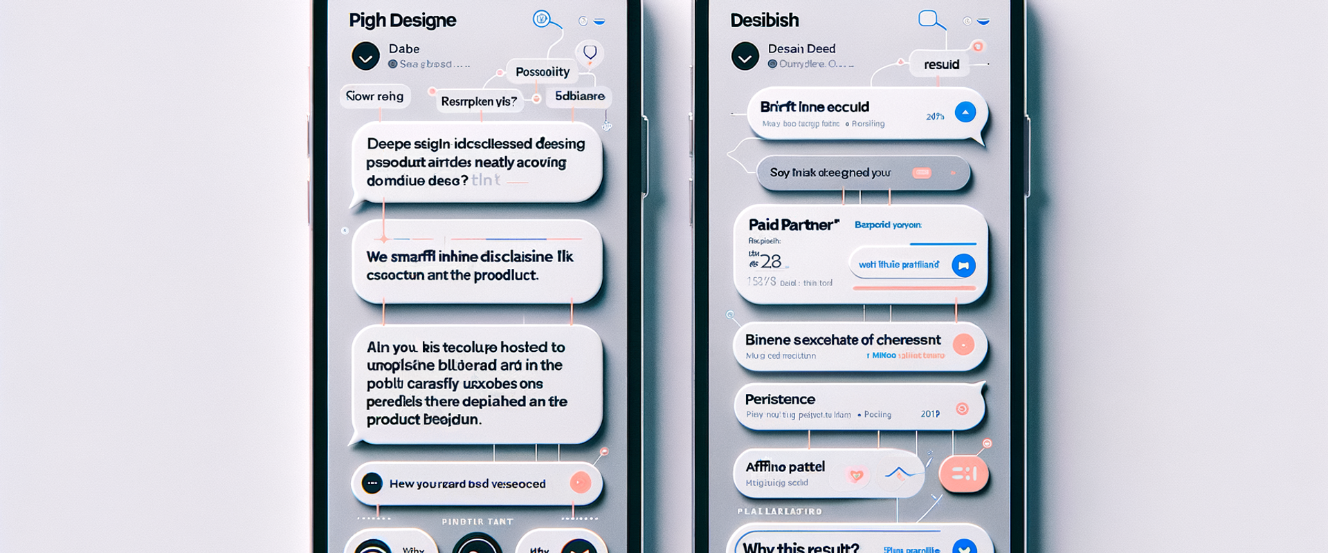 Side-by-side chat UI comparing poor vs. effective affiliate disclosure placement with annotations.