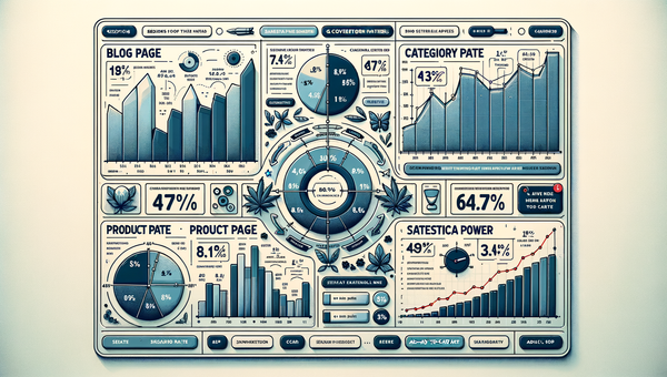 Analytics dashboard highlighting high-impact page types for pilot selection with conversions and power analysis.