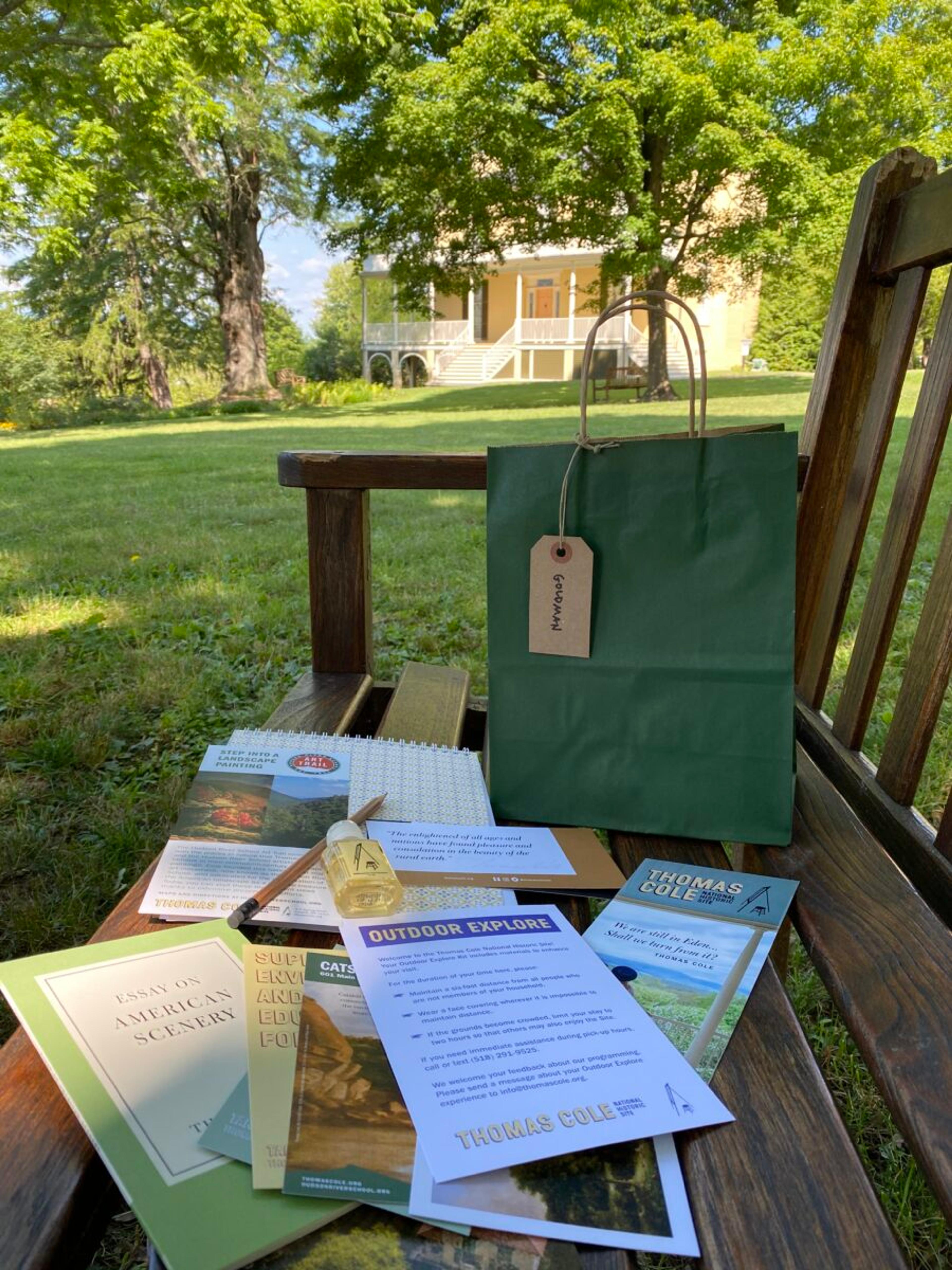 Thomas Cole National Historic Site lawn chair with programming materials