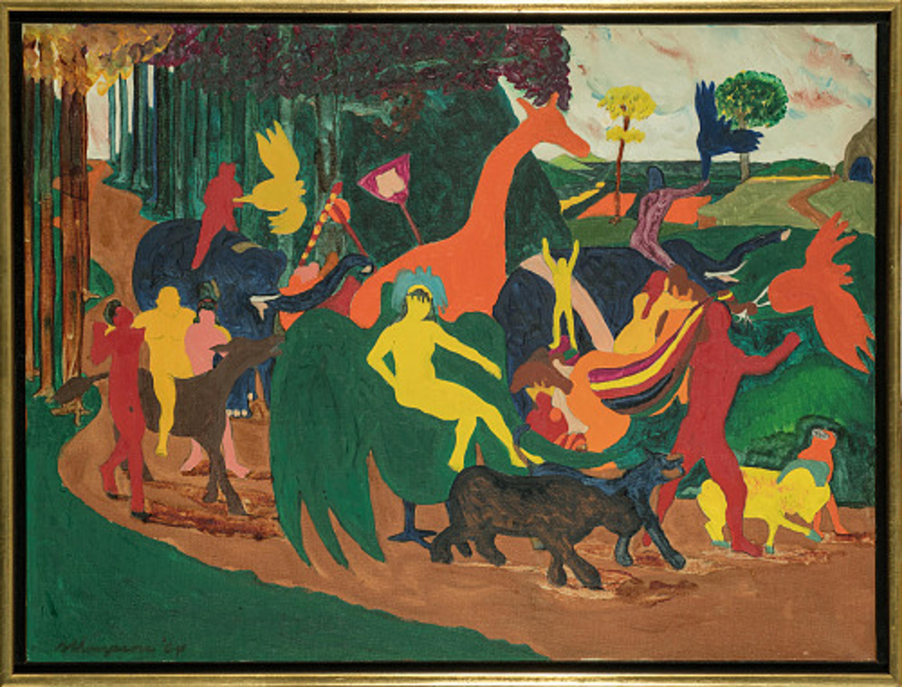 Bob Thompson   The Indian Triumph of Bacchus (After Poussin)