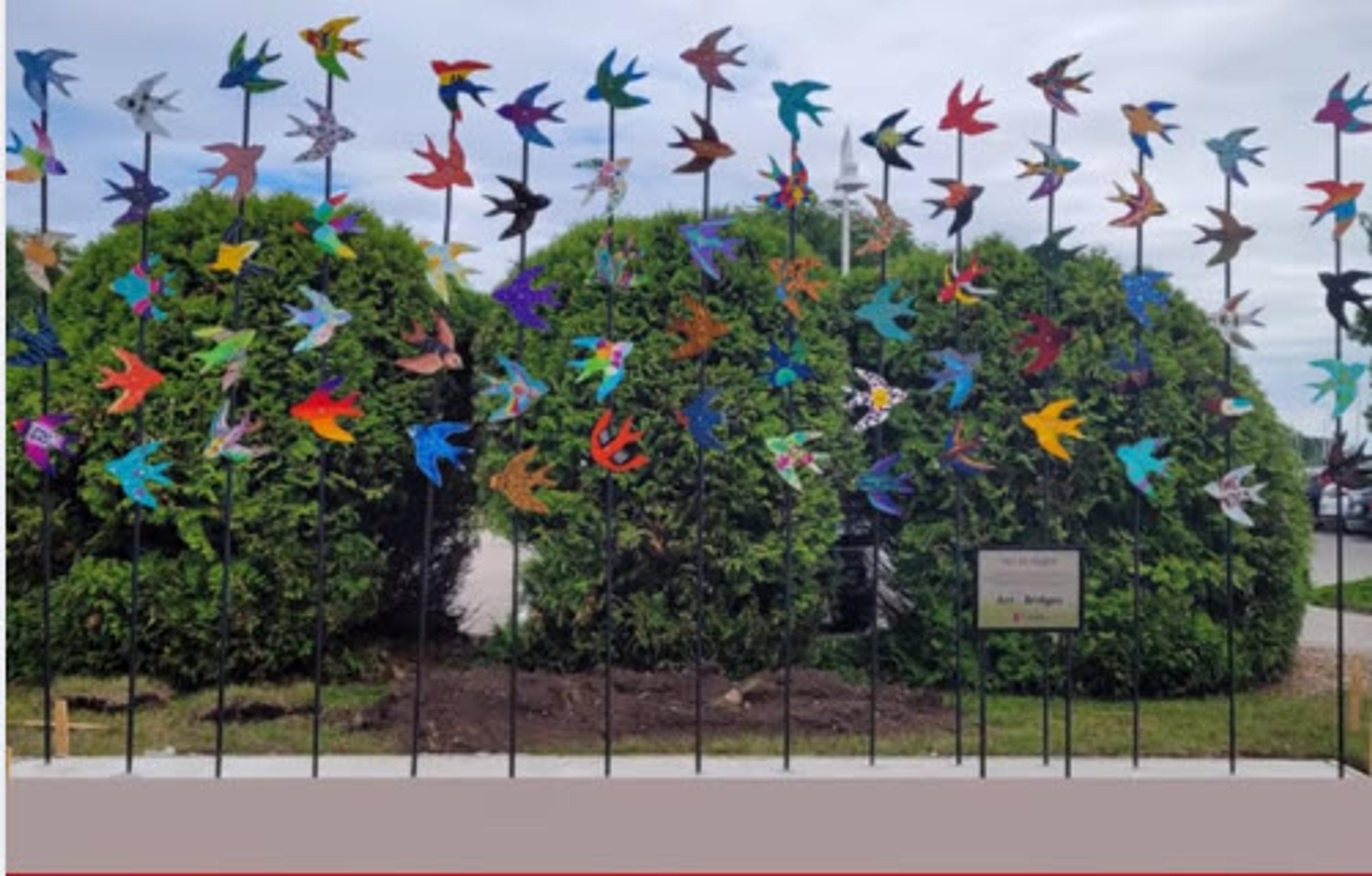 Art In Flight sculpture at Ludington Park in Escanaba Michigan
