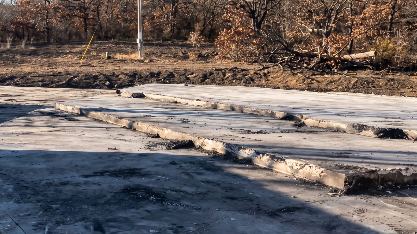 The lot cleaned down to the slab