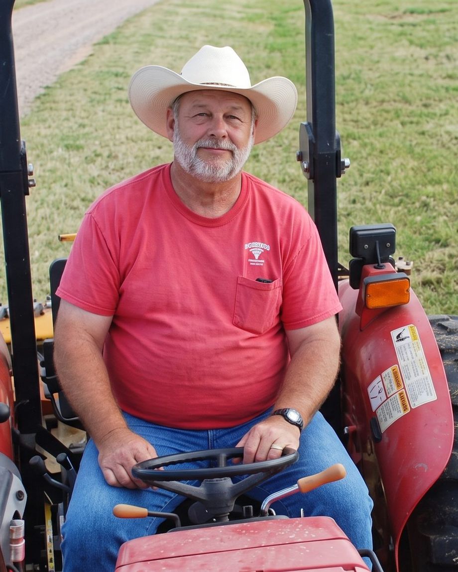Bill Lanterman on his tractor