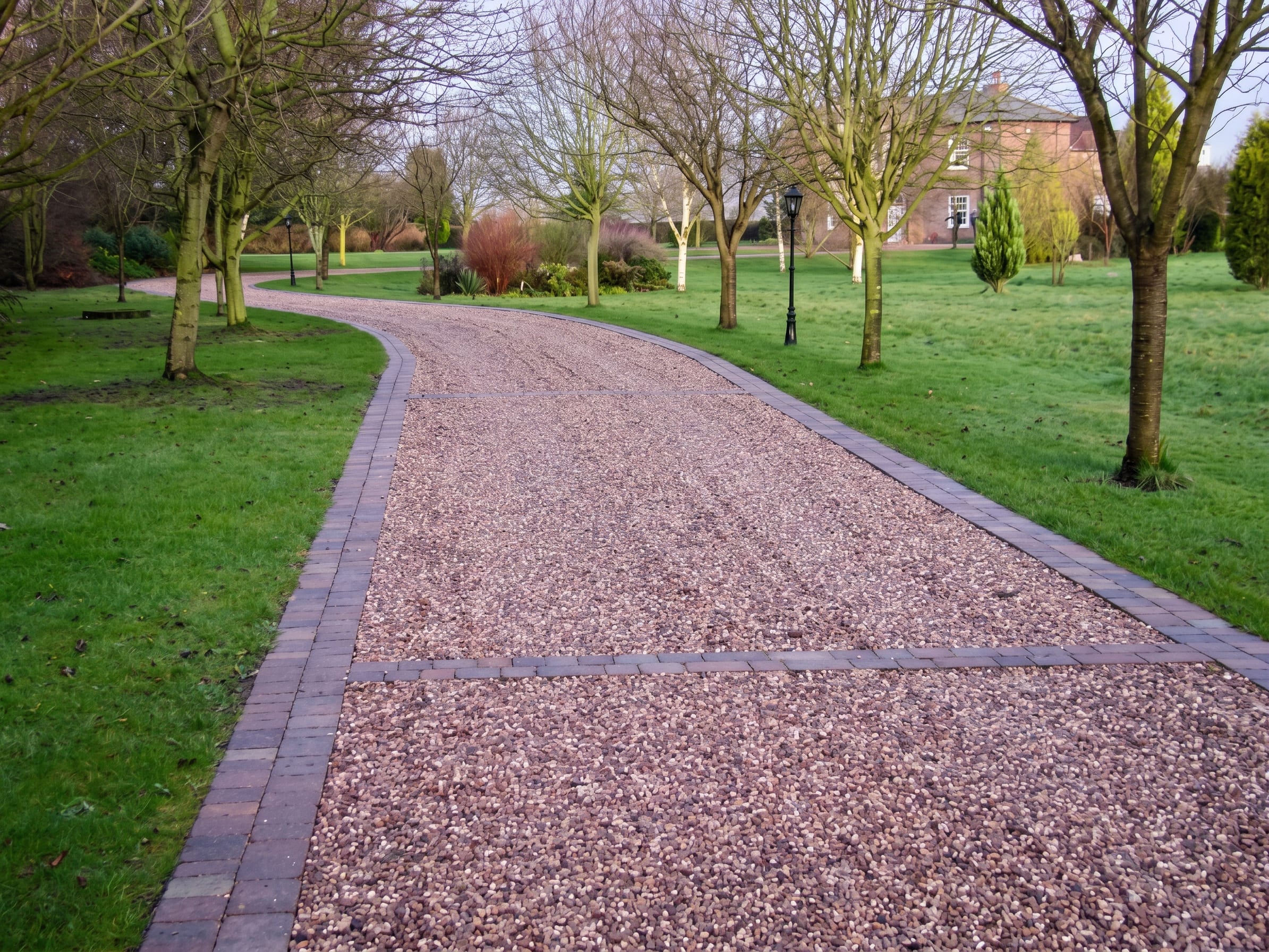 A finished gravel drive