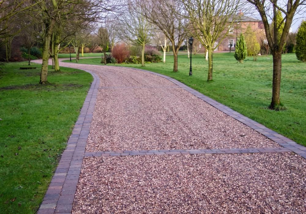 A finished gravel drive