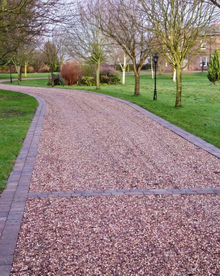 A finished gravel drive