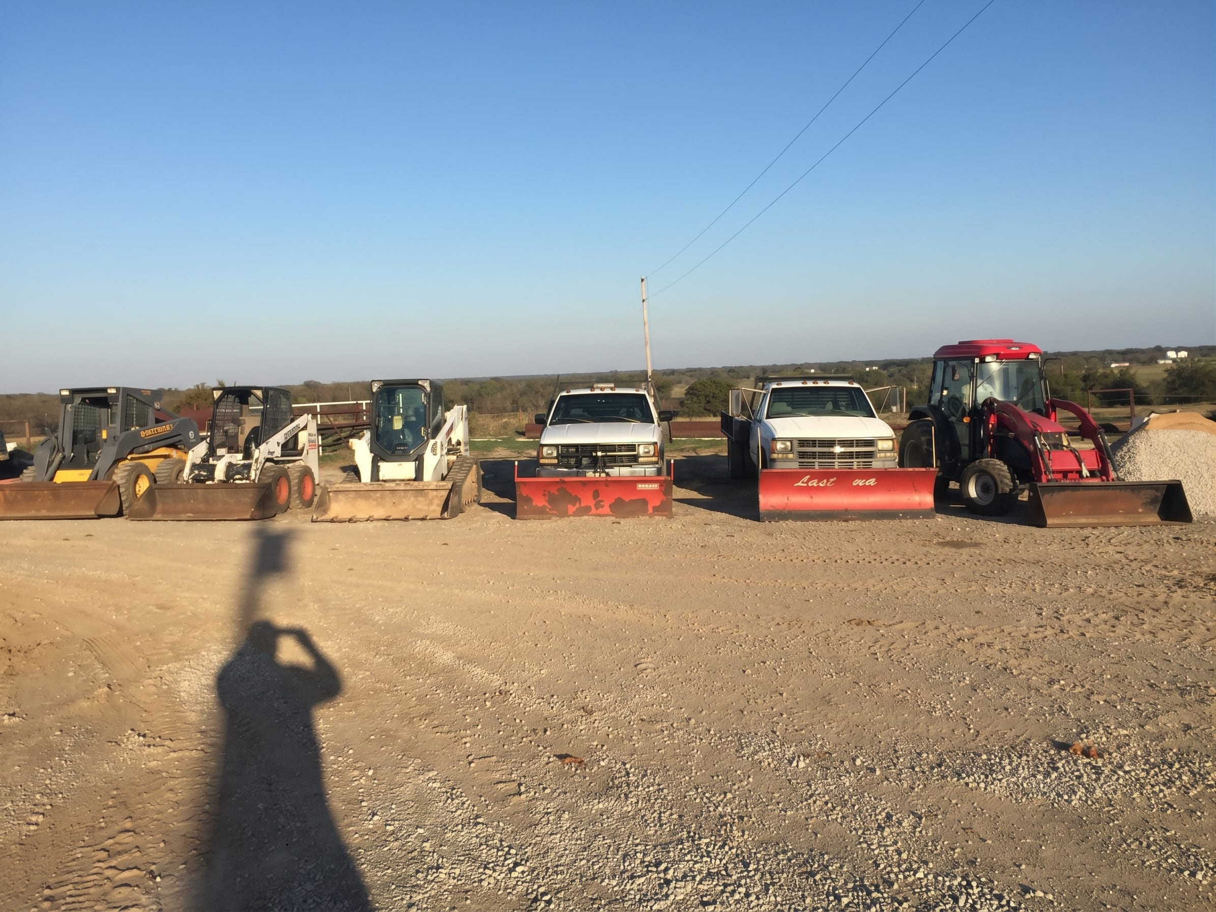 The trucks and loaders ready for the storm