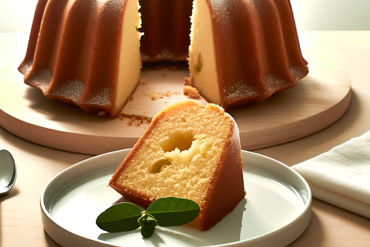 Low-Carb Zitronenverbene-Chia-Kranz - professionelles Food-Foto von DALL-E 3