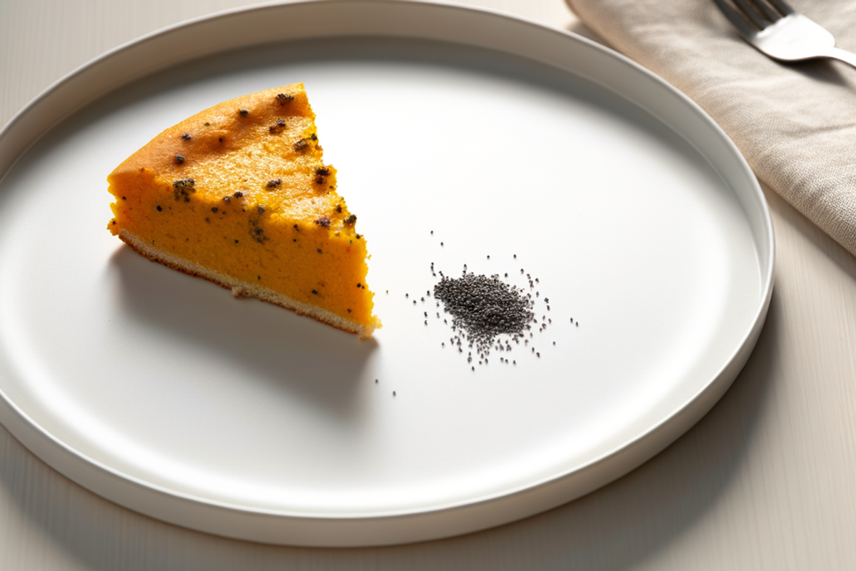 Low-Carb Kürbis-Mohn-Kranz - professionelles Food-Foto von DALL-E 3