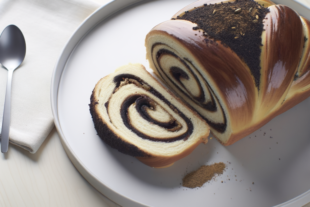 Low-Carb Espresso-Kardamom-Babka - professionelles Food-Foto von DALL-E 3