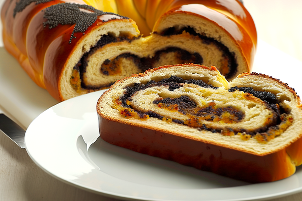 Low-Carb Ingwer-Mohn-Babka - professionelles Food-Foto von DALL-E 3