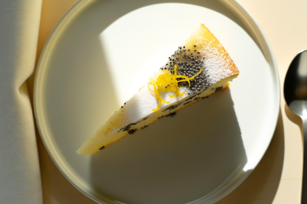 Low-Carb Mohn-Zitronen-Kringel - professionelles Food-Foto von DALL-E 3