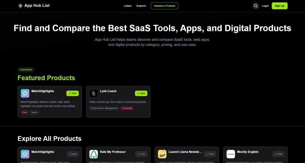 Banner of App Hub List