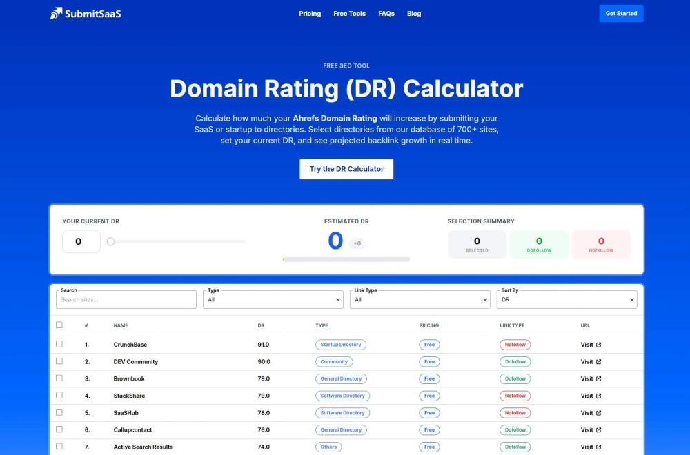 Banner of SubmitSaaS Domain Rating Calculator Banner of SubmitSaaS Domain Rating Calculator