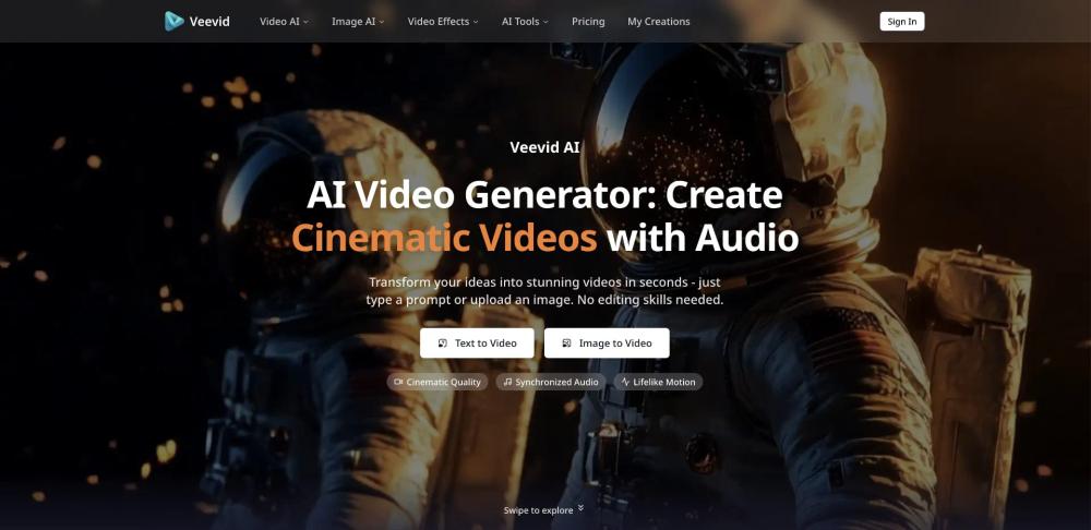 Banner of Veevid – Professional AI Video Maker with Audio Sync Banner of Veevid – Professional AI Video Maker with Audio Sync