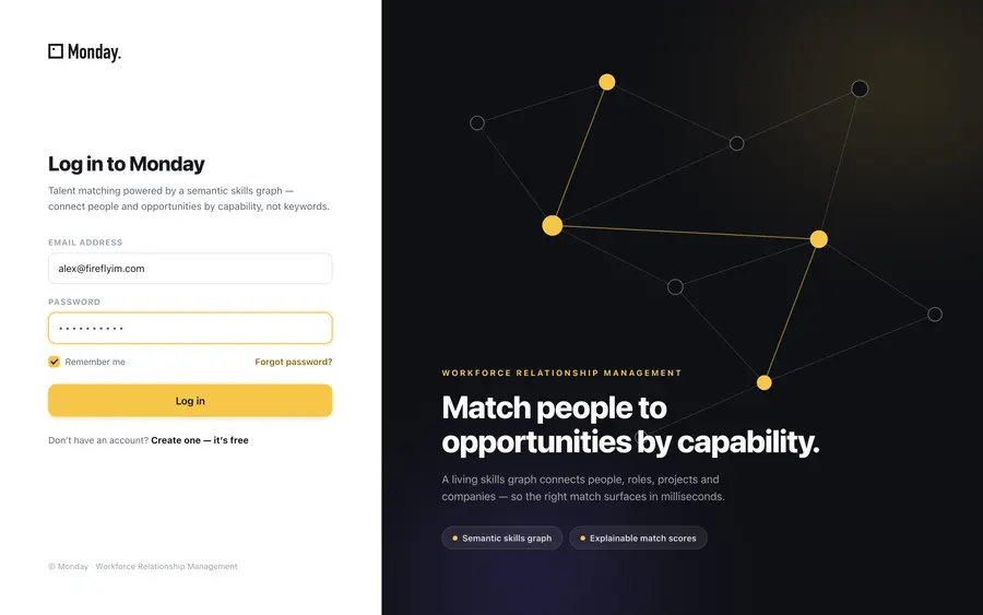 MyMonday login — workforce relationship management platform