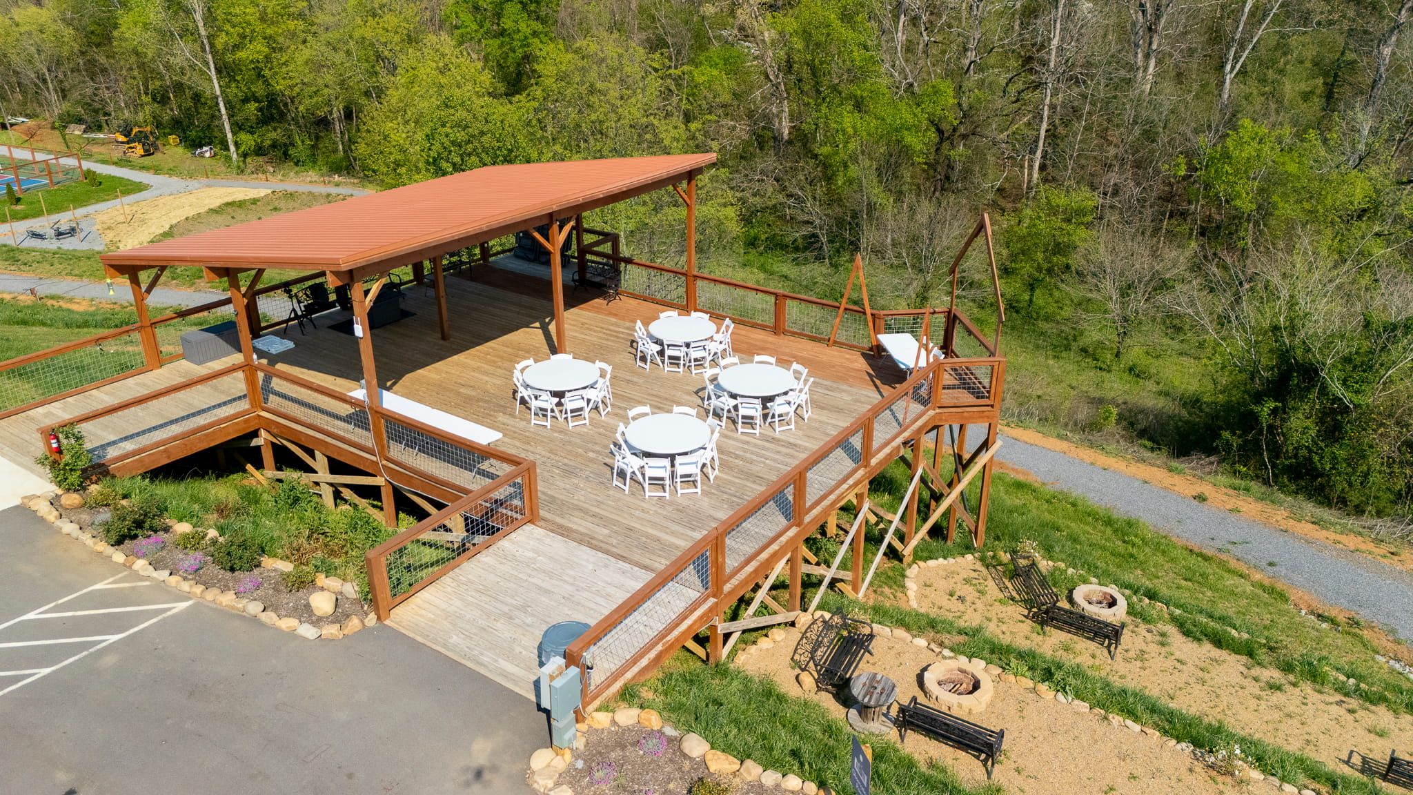 Outdoor reception accommodates up to 60 guests