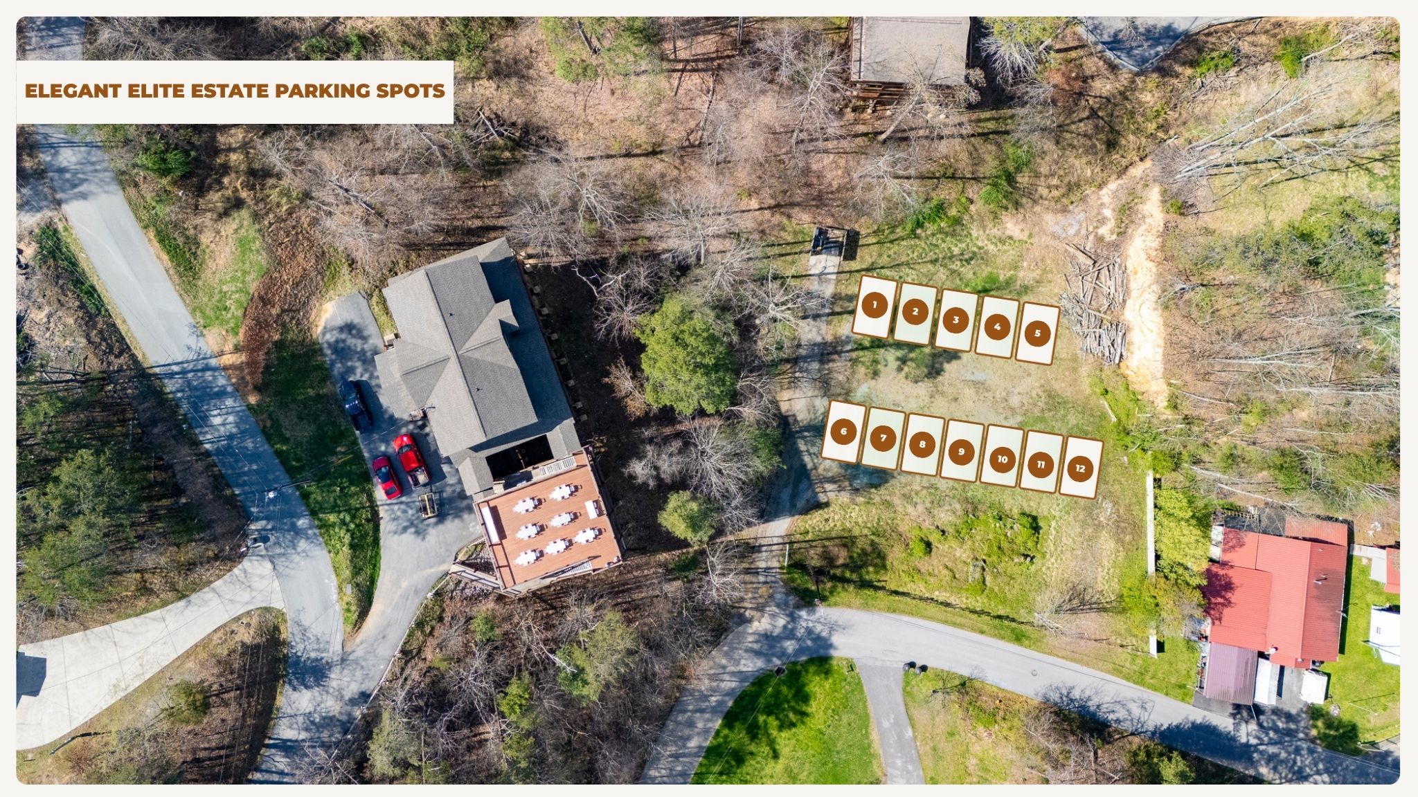 Overflow parking for an additional 10 - 12 vehicles