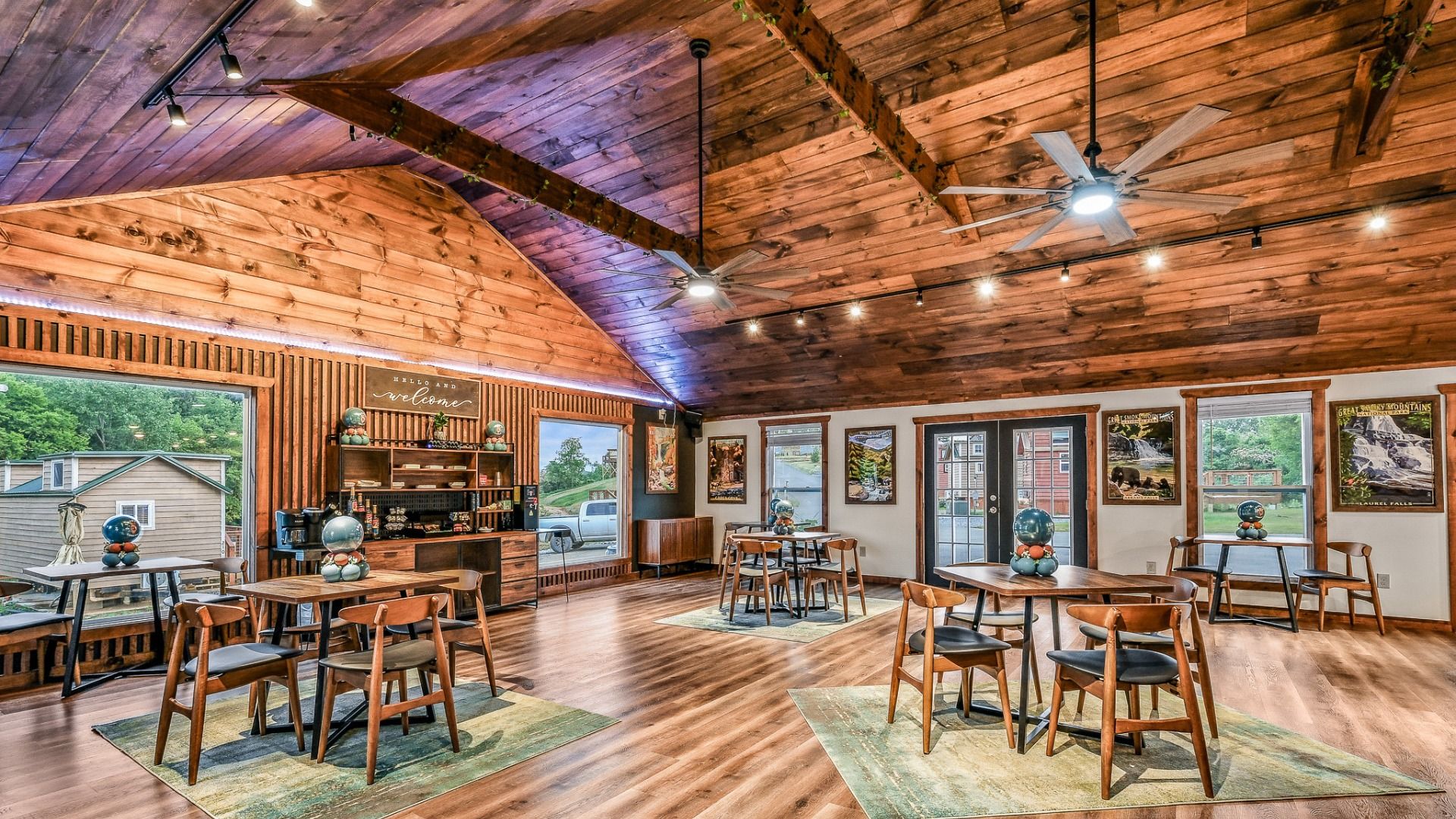 Indoor reception options accommodating up to 60 guests.