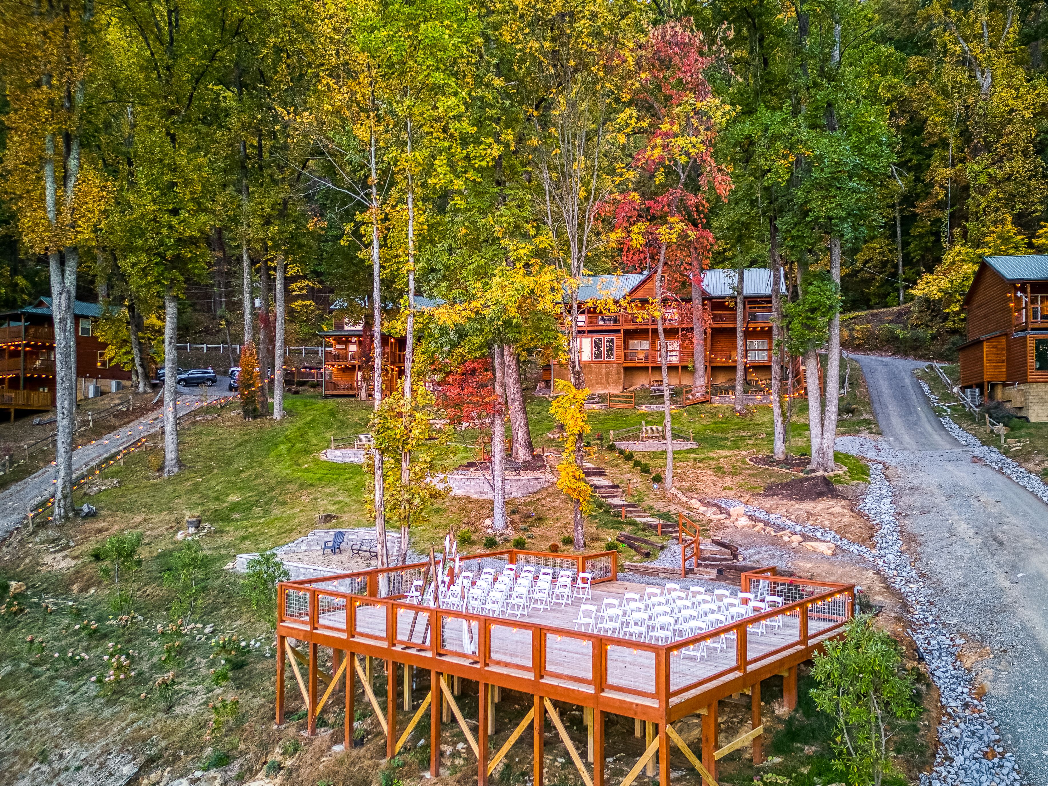 Grand Haven luxury mountain wedding venue aerial view