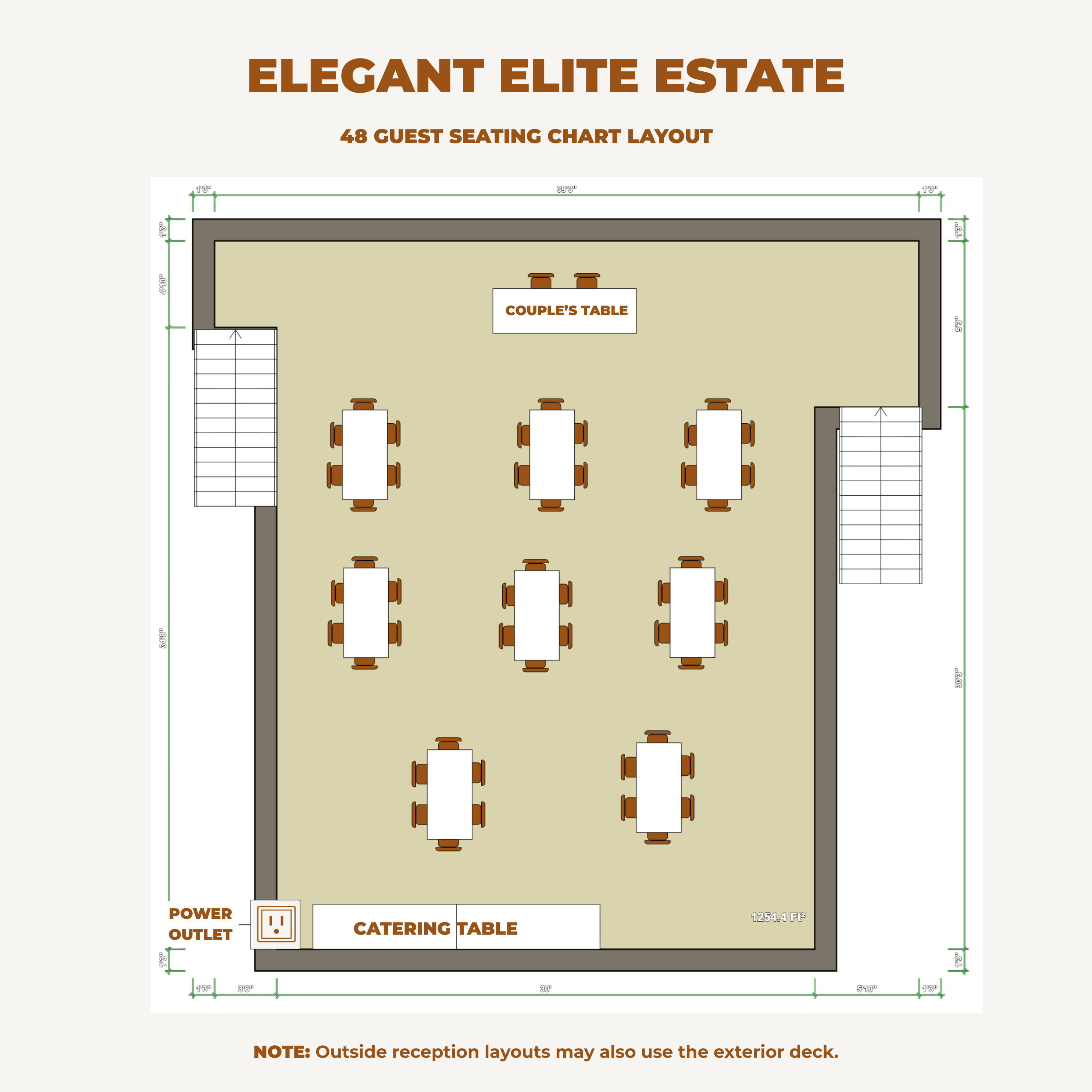 Outdoor Reception Layout - 45 Guests
