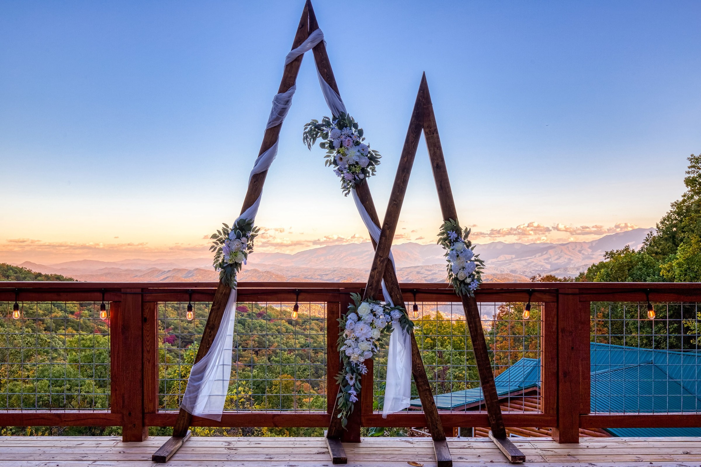 Mountain top ceremony deck overlooking the Smoky Mountains