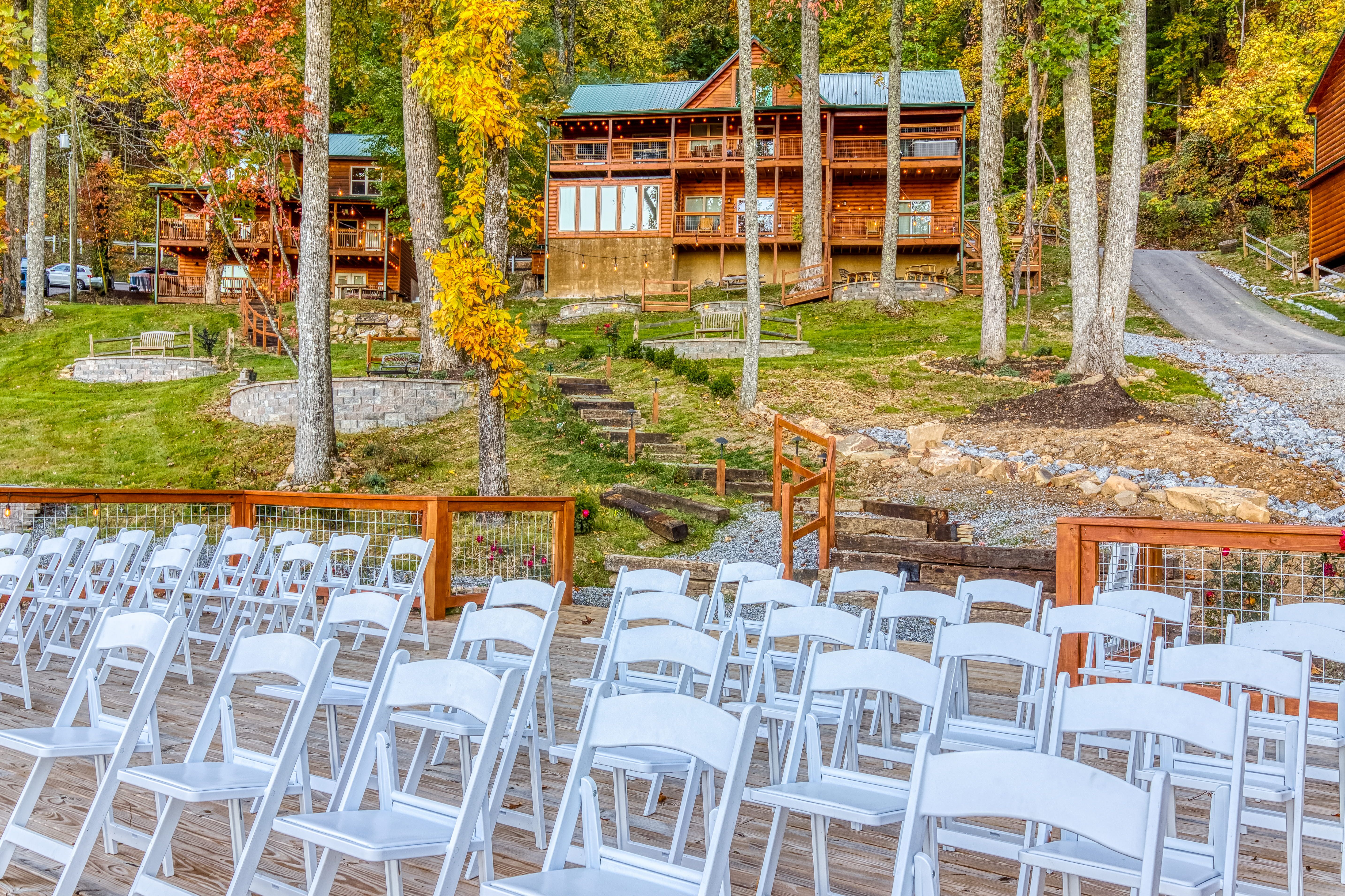 Chairs and ceremony setup at Ghosal Experiences venue