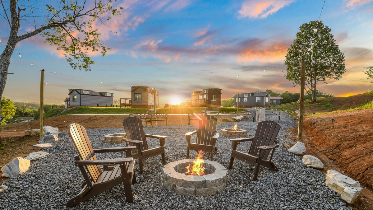 Community fire-pit for evening gatherings