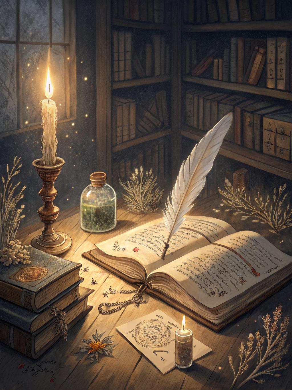 Ícone ilustrado representando Abracadario — dicionário bruxo