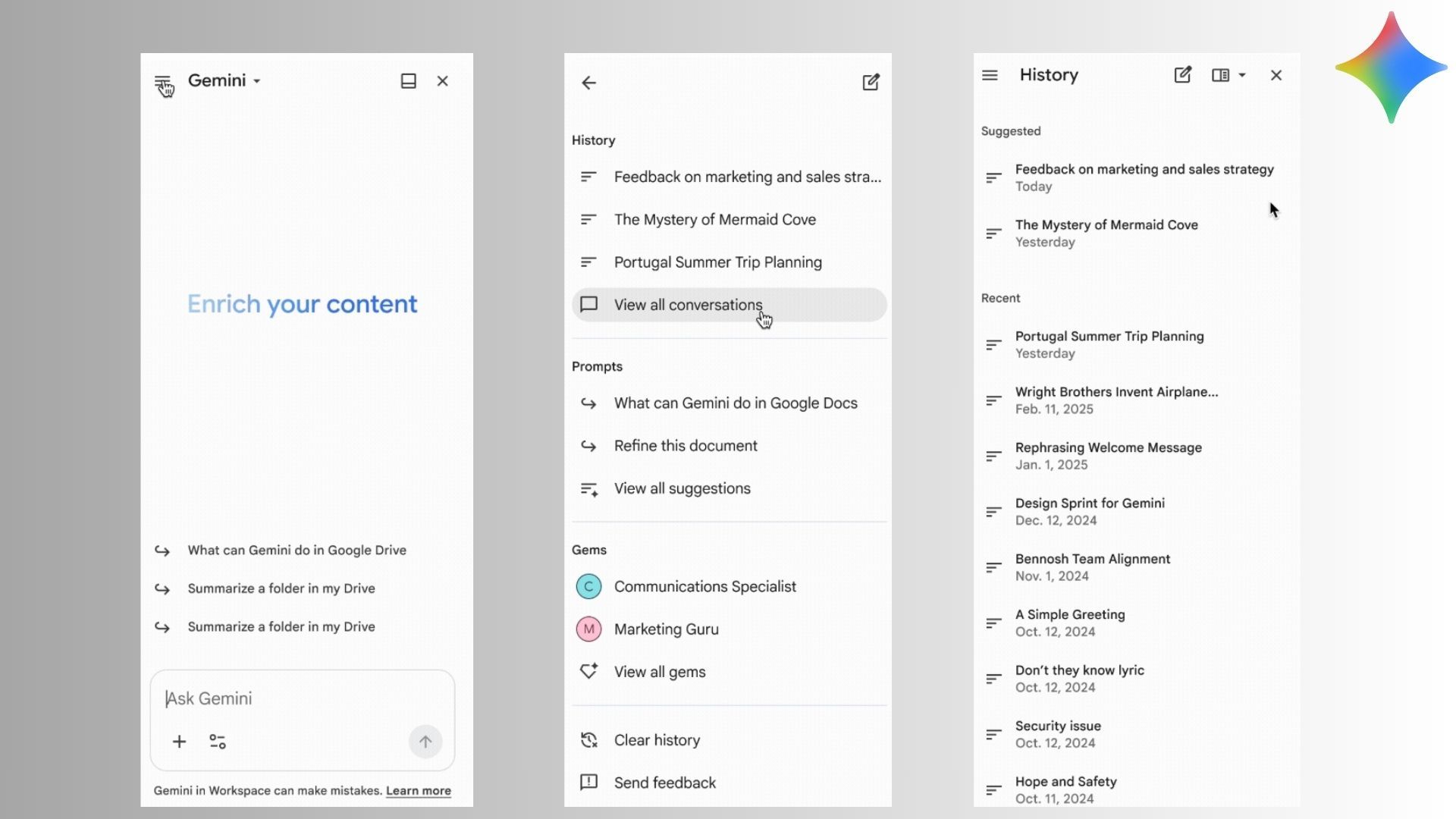 Gemini Side Panel Finally Saves Your History