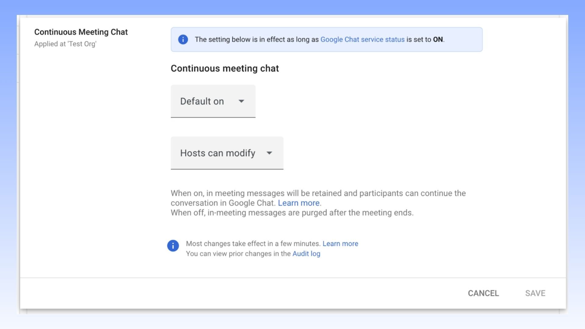 Google Introduces Granular Controls for Continuous Meeting Chat