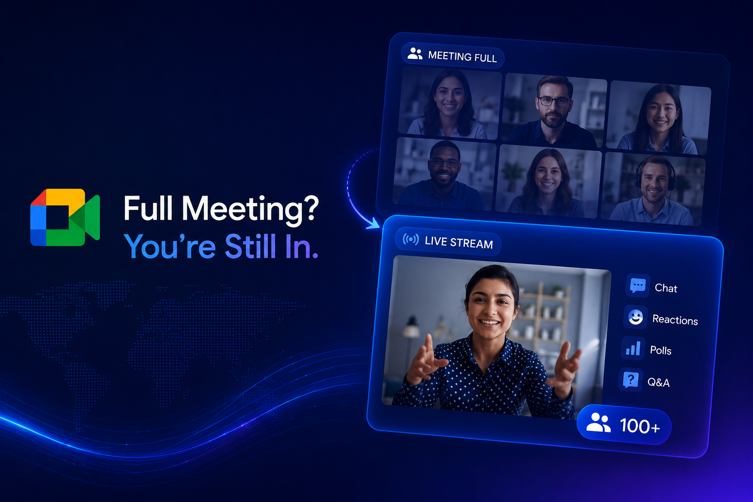 Google Meet Will Now Automatically Redirect Users to Live Streams When Meetings Fill Up